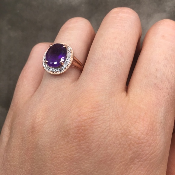 14k amethyst rose gold ring - Picture 9 of 16